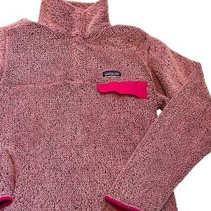 Patagonia Re-Tool Snap-T Fleece Pullover Cupcake Pink Womens L Lightweight Layer